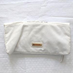 Steve Madden White Fold Over Clutch